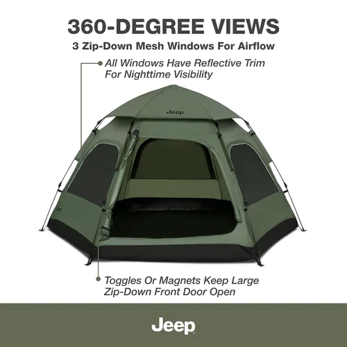 Miniatura 6 de Delta Children - Tienda de campaña instantánea desplegable para 4 personas Jeep Compass con bolsa de transporte, estacas y líneas de sujeción
