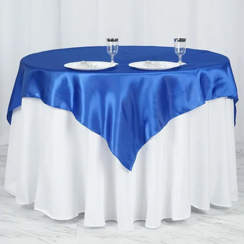 Miniatura 18 de Efavormart Paquete de 5 Sobremanteles Cuadrados de Satén de 60" para Decoraciones de Mesa de Bodas, Catering y Fiestas, Cubierta de Mantel Negro