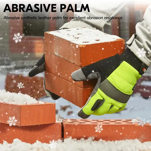 Miniatura 4 de Vgo... 1Pair 5℃/41°F Winter Work Gloves Men, Cold Weather Waterproof Safety Work Gloves,Cold Storage or Freezer Glove