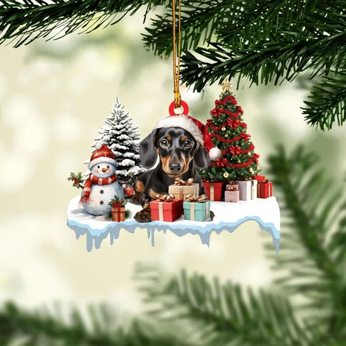 Miniatura 20 de Talataca Dachshund Angelito Durmiente Alas Memorial Tan Wheaten Dachshund 2D Plano Espejo Retrovisor de Coche Accesorios Adorno de Árbol de Navidad
