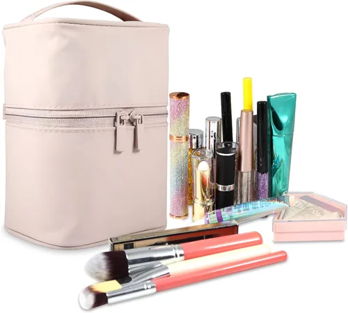 Miniatura 8 de Organizador de brochas de maquillaje, bolsa de maquillaje, juego de brochas de 7.5 x 5.5 x 4.4 pulgadas, soporte para lápices de viaje profesional
