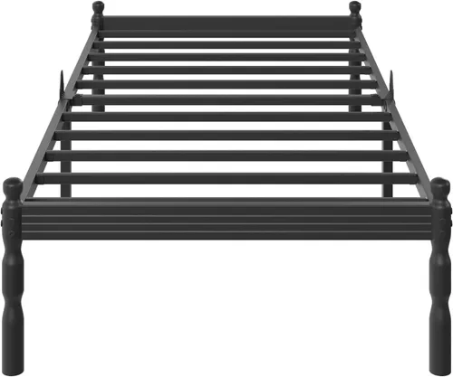Miniatura 9 de ZIYOO Marco de cama de plataforma de metal de tamaño individual de 12 pulgadas, 1000 libras, resistente, antideslizante, sin ruido, no necesita