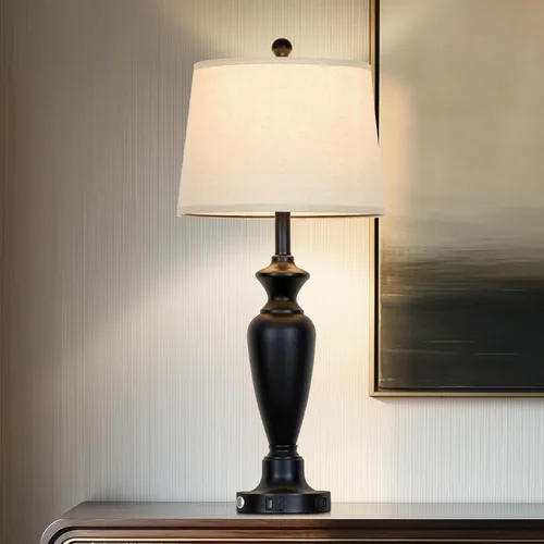 Miniatura 11 de Cinyirong Lámpara de mesa plateada de 30 pulgadas de alto para sala de estar, lámpara de noche regulable de 3 vías con control táctil para mesita