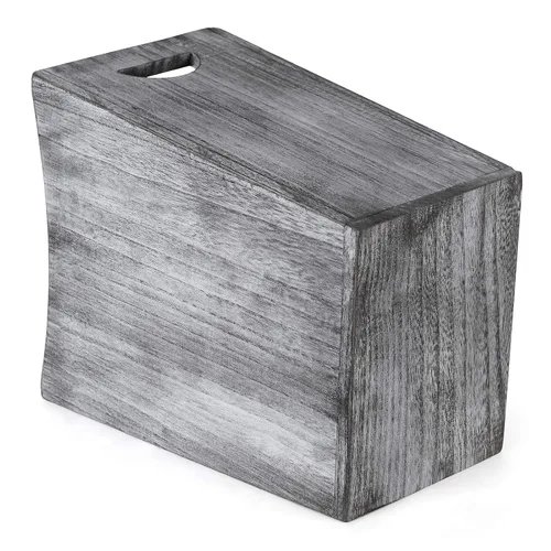 Miniatura 4 de BTY Bote de basura de madera de granja, pequeño contenedor de basura cuadrado para basura, rústico, para el hogar, cocina, oficina, con asa