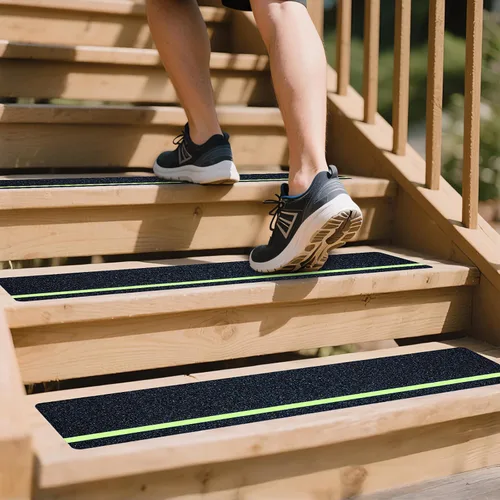 Miniatura 9 de LifeGrip - Peldaños de tracción antideslizantes (paquete de 10), 4 x 28 pulgadas, amarillo y negro, cinta de mejor agarre con textura
