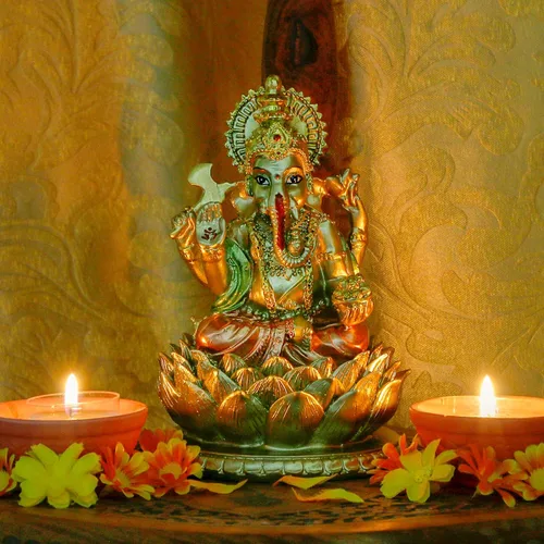 Miniatura 5 de Figura de ídolo hindú de resina de 6.3 pulgadas de alto, estatua de ídolo, elefante, Dios Ganpati, para el hogar, templo, mandir, altar, santuario