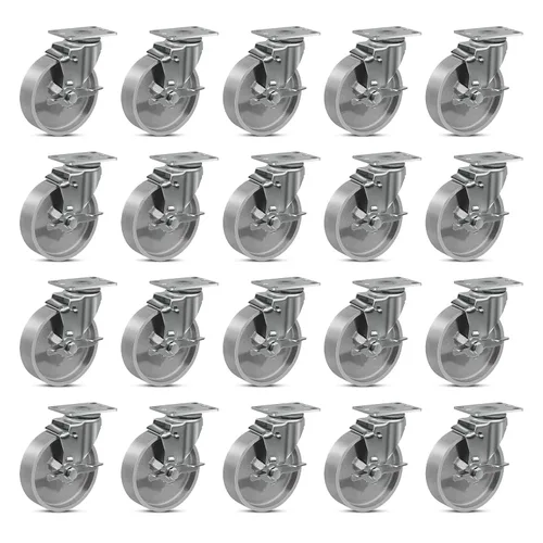 Miniatura 13 de Ruedas industriales resistentes de 3 x 1.25 pulgadas, capacidad de 350 libras, ruedas de hierro fundido y marco de acero para carros, carritos