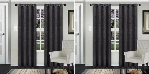 Miniatura 18 de Superior Waverly - Juego de 2 cortinas opacas, par de paneles con aislamiento térmico con ojales en la parte superior, hermosas cortinas de Gris