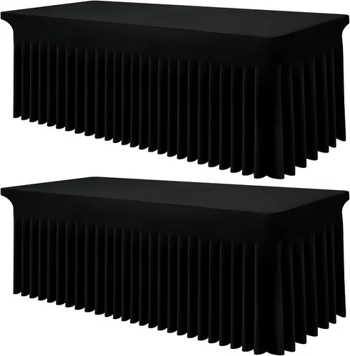 Miniatura 28 de Smiry Mantel de Spandex, Mantel Elástico Ajustable Extensible para Mesas Rectangulares de 6 Pies, Falda Cubierta de Mesa Impermeable y Lavable