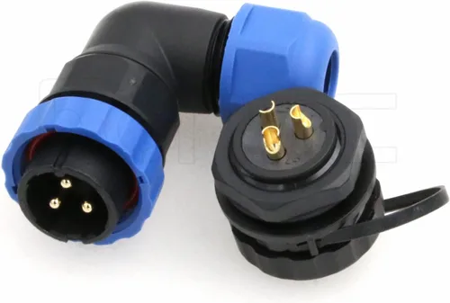Miniatura 7 de SD20 2 Pin Aviación Conector Ángulo Recto 25A 380V Automotriz Plástico IP68 Enchufe Impermeable Enchufe Macho Hembra Eléctrico Montaje Posterior