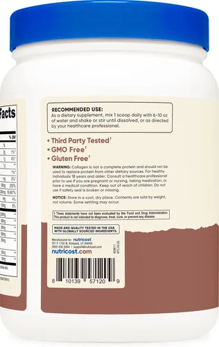 Miniatura 4 de Nutricost Multi colágeno + belleza y proteína en polvo (sabor chocolate con leche) 30 porciones - con biotina y péptidos de colágeno, sin OMG, sin