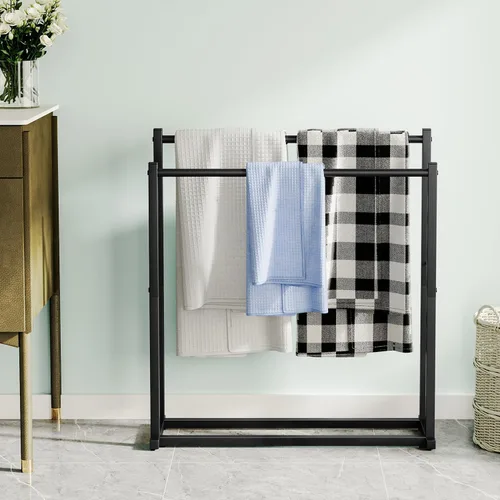 Miniatura 7 de Honiter Toalleros para Baño, 2 Niveles Toallero Más Ancho para Secar Toallas al Aire Libre, Toallero Independiente, Soporte para Toallas de Piscina