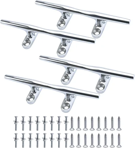 Miniatura 11 de Tacos de barco de acero inoxidable 316 con base abierta para muelle de barco (4"/5"/6"/8"/10"/12")