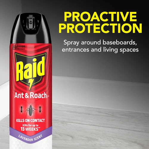 Miniatura 4 de Raid Ant & Roach Killer Spray para insectos listados, sigue matando durante semanas, aroma a lavanda, 17.5 onzas (paquete de 2)