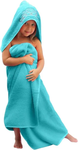 Toalla de baño de princesa para bebé [azul hielo] Toallas con capucha para niñas de hasta 10 años, toallas de bebé de gran tamaño con 100% algodón