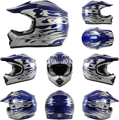 Miniatura 3 de TCMT Casco de motocross para jóvenes, certificado por DOT, casco de motocross ATV de cara completa para niños con gafas, guantes y bolsa para casco
