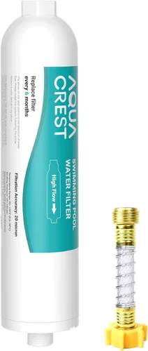 AQUA CREST Filtro de Agua X-Large para Vehículo Recreativo, Prefiltro de Extremo de Manguera de Jardín para Piscina, Jacuzzi, Spa, Reduce el Cloro,