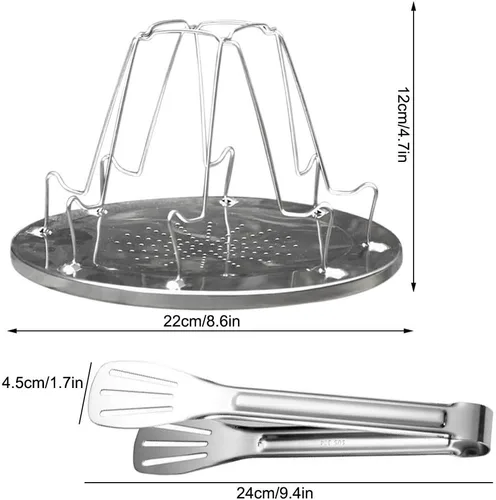 Miniatura 5 de Tostadora de campamento de acero inoxidable – Tostadora plegable portátil de 4 rebanadas – Incluye clip de pan para barbacoa – Tostadora de estufa