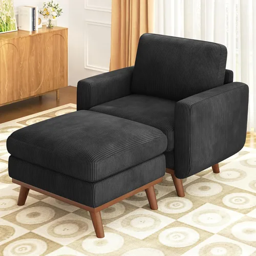 Miniatura 46 de Vesgantti Sofá modular en forma de U de 119 pulgadas, sofá modular de pana con asiento profundo y soporte de resortes, sofá convertible con 2 Beige