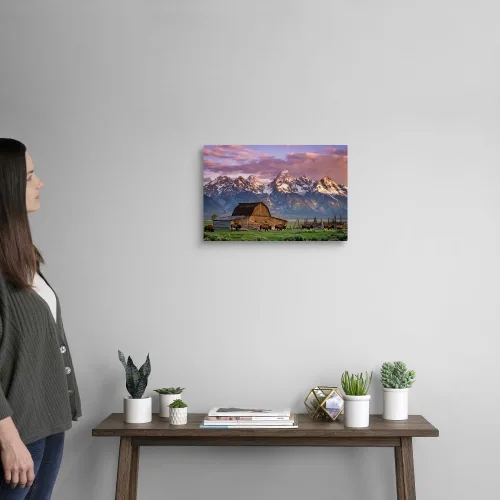 Miniatura 2 de Una manada de búfalo caminando delante del lienzo - Impresión artística para pared, diseño de granero