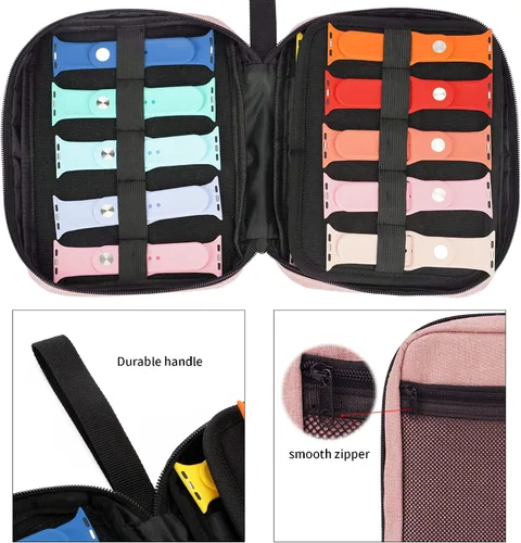 Miniatura 2 de PACMAXI Funda de transporte de almacenamiento para 20 correas de reloj, compatible con relojes, soporte de correa de reloj expandible, almacena 20