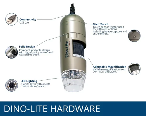 Miniatura 3 de Dino-Lite AM4111T - 1.3MP, 20x - 50x, 200x, Microtouch