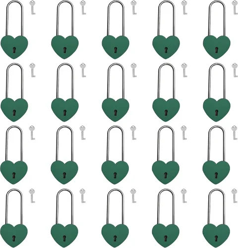 Miniatura 9 de Love Lock - Candado de corazón, 1.969 in, 3.5 pulgadas, pintura de goma, color rojo, con llave para valla, puente, amantes, boda, aniversario