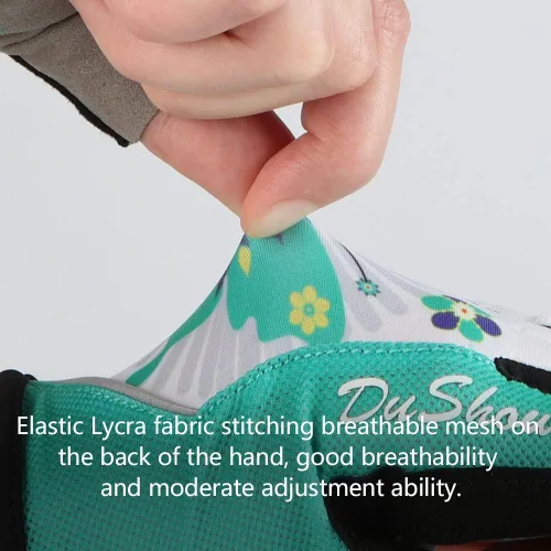 Miniatura 4 de DuShow Guantes de ciclismo para mujer, guantes acolchados de gel de medio dedo para mujer, ciclismo, montaña, carretera, bicicleta, sin dedos