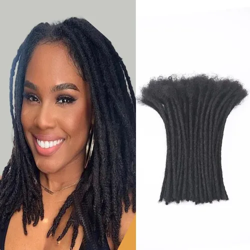 Miniatura 59 de Extensiones Loc de 10 pulgadas de grosor de cabello humano de 10 pulgadas, 10 hebras, extensiones de rastas de cabello humano para mujeres