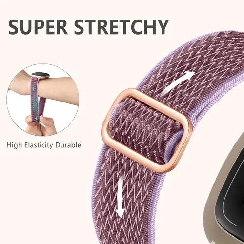 Miniatura 3 de GEAK Paquete de 12 bandas elásticas de nylon compatibles con Fitbit Versa 3/Fitbit Versa 4/Fitbit Sense/Sense 2 para mujeres y hombres, correa