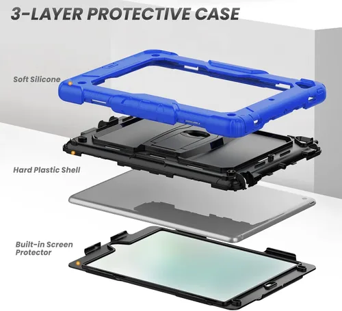 Miniatura 7 de HXCASEAC Funda a prueba de golpes para iPad de 6ª/5ª generación, Air 2 / Pro de 9.7 pulgadas con protector de pantalla, soporte integrado, duradera