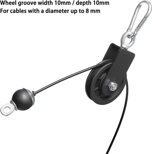 Miniatura 6 de Rueda de polea de 3.543 in para máquinas de cable Rodamiento silencioso Equipo de gimnasio en casa Accesorio desplegable Polea de elevación de pesas