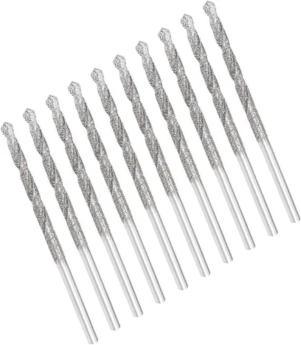Miniatura 6 de Auniwaig Brocas de torsión de diamante de 0,03 pulgadas, acero de alta velocidad HSS de 0.031 in, para piedra de conchas de mar de vidrio, 10 Uds