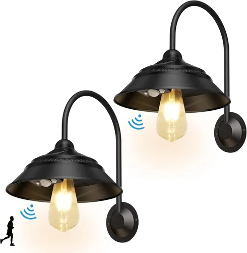 Miniatura 9 de Luz solar para granero, luz solar de pared para exteriores con 3 modos de iluminación y sensor de movimiento, luz impermeable estilo granja