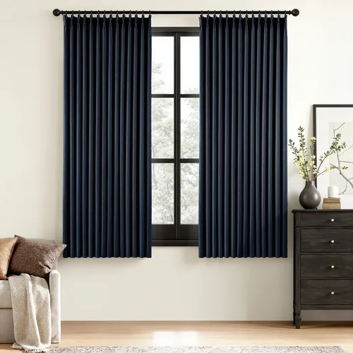 Miniatura 18 de MIULEE - Cortinas de lino beige con pliegues a presión 100% opacas para dormitorio, cortinas de ventana con memoria y bloqueo de luz para oscurecer