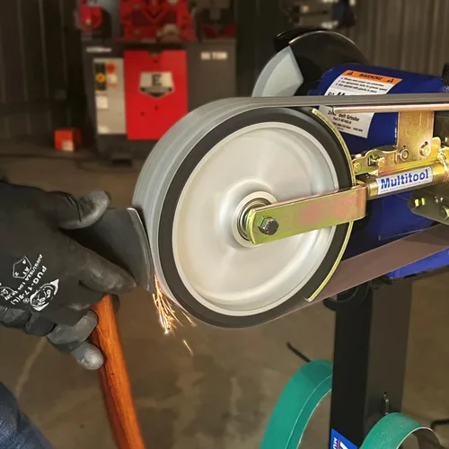 Miniatura 4 de Multitool - Amoladora de banco de cinturón de 2 x 48 pulgadas con rueda de contacto de 8 pulgadas, amoladora Knifemaker