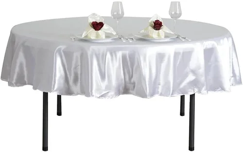 Miniatura 3 de BalsaCircle Mantel redondo de satén blanco de 90 pulgadas para mesa de boda, fiesta, recepción, eventos, cocina, comedor