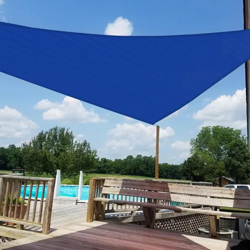 Miniatura 16 de Windscreen4less Toldo Vela de Sombra Solar Triangular de 12' x 12' x 12' Pies, Cubierta de Toldo para Exteriores, Bloqueo UV para Patio Trasero, Rojo