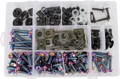 Miniatura 10 de BAIONE Juego de 195 pernos de carenado de acero inoxidable M5 M6 para motocicleta, tornillos de parabrisas de carenado, sujetadores universales