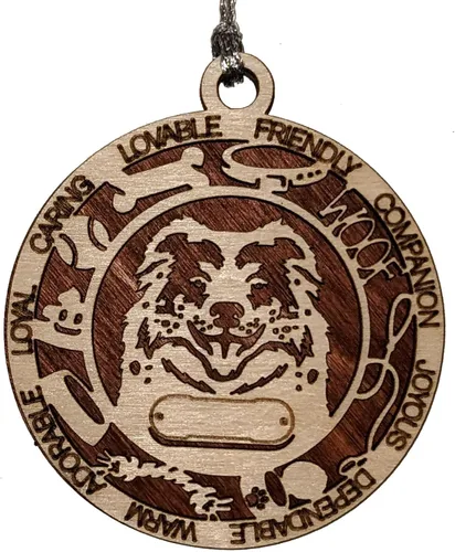 Miniatura 95 de Adorno de Navidad personalizado de madera para perro de 3 pulgadas, nombre y texto personalizables, hecho a mano en Estados Unidos, diseño de corte