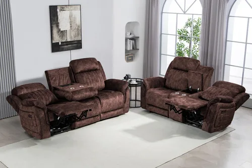 Miniatura 10 de Zero Gravity Power - Juego de sofá reclinable de 2 piezas con reposacabezas ajustable, sofá reclinable eléctrico y sofá biplaza con puntos de carga