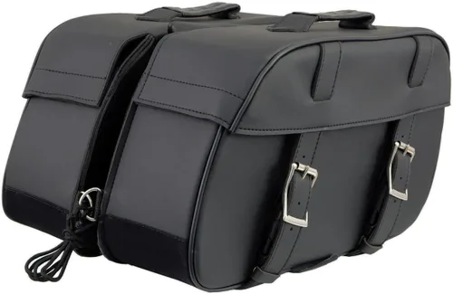 Miniatura 17 de Milwaukee Leather SH66901ZB - Alforjas medianas de PVC negro con 2 correas, colocación por encima, con ribetes reflectantes - Talla única