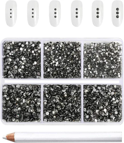 Miniatura 14 de Beadsland 7200 piezas de diamantes de imitación con parte trasera plana, gemas de cristal AB para uñas diamantes de imitación de cristal redondos