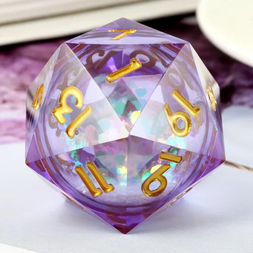 Miniatura 6 de D20 Dados Metal DNDND - Dados metálicos grandes de 1.299 in con magnífica caja de regalo para Calabozos y Dragones (rayas verdes)