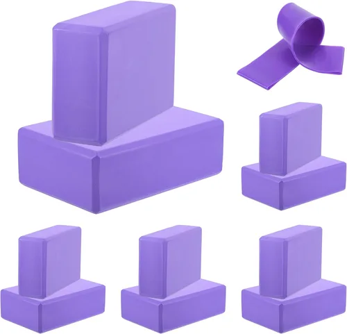 Miniatura 8 de PATIKIL Bloques de yoga y bandas de resistencia, paquete de 10 bloques de yoga de espuma EVA de alta densidad a granel de 9 x 6 x 3 pulgadas