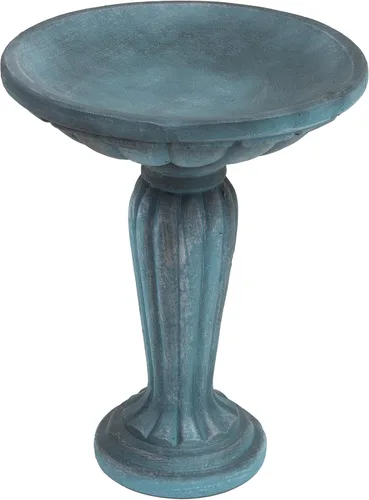 Miniatura 10 de Sunnydaze - Bañera para pájaros de hormigón de 20.25 pulgadas de alto para exteriores, columna griega, pedestal, baño para pájaros con construcción