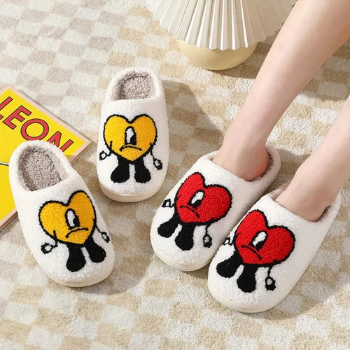 Miniatura 7 de Zapatos casuales para parejas, lindas pantuflas para mujeres y hombres, pantuflas de forro polar de dibujos animados, pantuflas de felpa