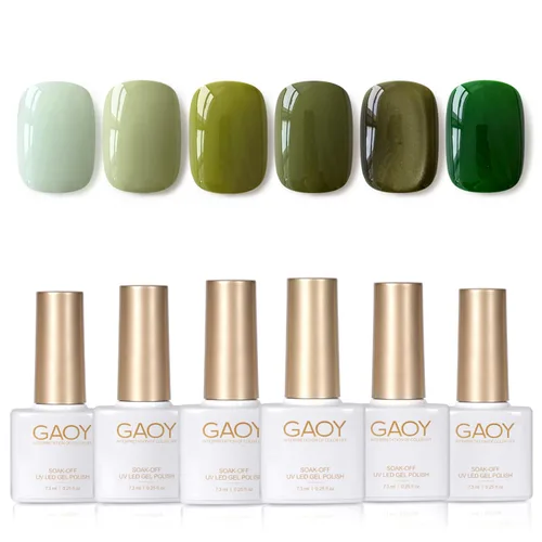 Miniatura 19 de GAOY - Juego de 6 esmaltes de uñas en gel de color rojo borgoña, incluido el kit de esmaltes en gel de color rojo vino cereza oscuro con luz