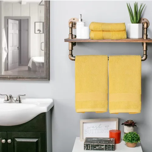 PUPOPIK Paquete de 2 toallas de mano para baño, toallas de mano 100% algodón (14 x 30 pulgadas), altamente absorbentes y de secado rápido, toalla