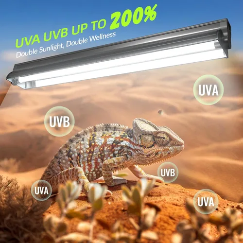 Miniatura 3 de GlowUp 24W 10.0 T5 UVB - Kit combinado de lámpara de reptil de 22 pulgadas, campana de terrario 10.0 UVB para reptiles de dragón barbudo, lagartos